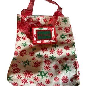 Handmade Christmas Gift Bag Red White Green Ribbon Renae Tag